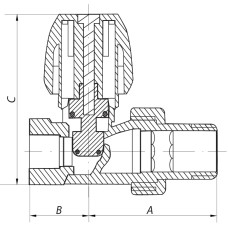 Вентиль радиаторный прямой 1/2x1/2 (KOER KR.907) (KR2847)