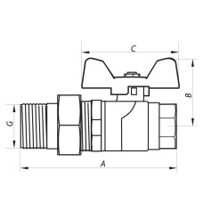 Кран шаровый с американкой 1/2" ГШМ (NF.921) NOLF (NF2961)