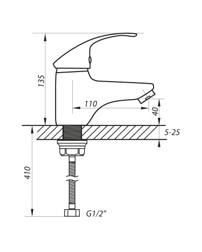 Змішувач для умивальника ZERIX BIT-A 270 (ZX2755)