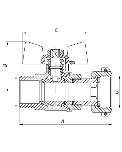 Кран з накидною гайкою 1/2" ГШМ KOER KR.220 (KR0164)