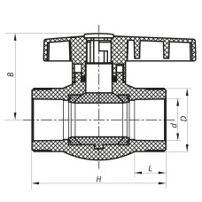 Кран шаровый PPR КШ для холла. воды 25 (KOER K0083.PRO) (KP0100)