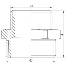 Ниппель редукционный 1/2"х3/4" KOER KF.N0608 (KF0034)