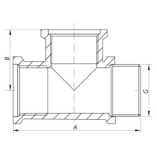 Тройник 1/2'' ВВН KOER KF.T06FFM (KF0068)