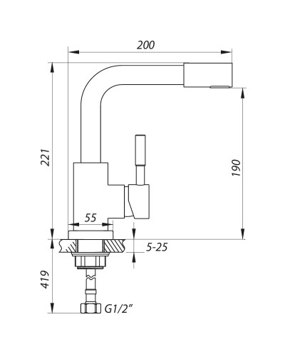 Змішувач для умивальника ZERIX LR1098-4 (LL1194)