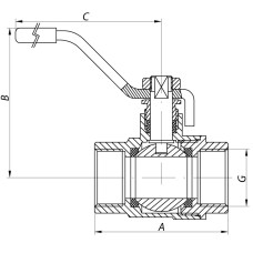 Кран шаровой KOER 1 1/2" ГГР ГАЗ (KR.214.G) (KR0136)