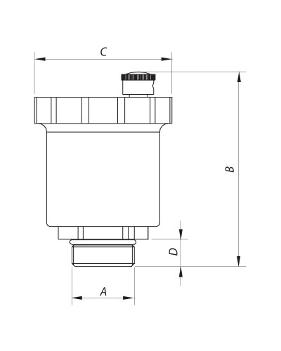 Відведення повітря автоматичне пряме 1/2" KOER KR.1255 (KR2668)