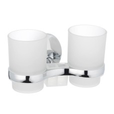 Держатель для щеток с 2 стаканами настенный ZERIX LR3308 (LL1439)