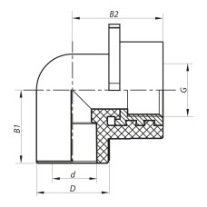 Угол установочный для гипсокартонных стен ВР 20x1/2F PPR KOER K0189.PRO (KP0244)