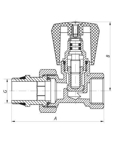 Вентиль прямий 1/2x1/2 "антіпротічка" KOER KR.903-Gi (KR0175)