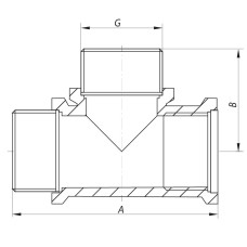 Тройник 1/2'' ВНН KOER KF.T06FMM (KF0067)