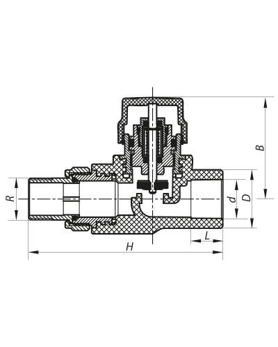 Кран термостатичний прямий PPR 20x1/2 KOER K0151.PRO (KP0192)