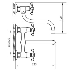 Смеситель для кухни ZERIX TZK 605 (ZX0100)