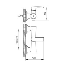 Смеситель для душа ZERIX FAB-5 (ZX3053)