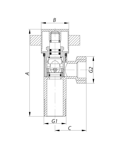 Кран для підключення сантехприладів KOER 1/2x3/4 (KR.517) (KR0109)