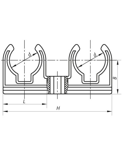 Подвійне кріплення для PPR труби 25 KOER K0081.PRO (KP0097)