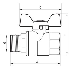 Кран шаровый 3/4" ГШМ ГАЗ (NF.722) NOLF (NF2952)