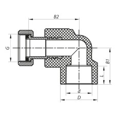 Угол с накидной гайкой 25x3/4F PPR KOER K0145.PRO (KP0183)