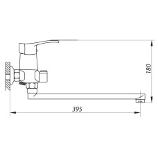 Смеситель для ванной ZERIX LUN7 181 (ZX0429)