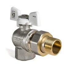 Кран с американкой 3/4" (KOER KR.228.W) угловой белый (KR0100)
