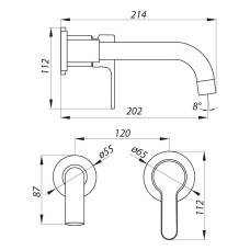 Смеситель для умывальника ZERIX LR1003-1 встроенный (LL1209)