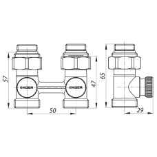 Узел нижнего подключения радиатора прямой 3/4'' (комплект) KOER KR.1131 (KR2815)