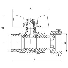 Кран с накидной гайкой 1/2" ГШМ ГАЗ KOER KR.220.G (KR0166)