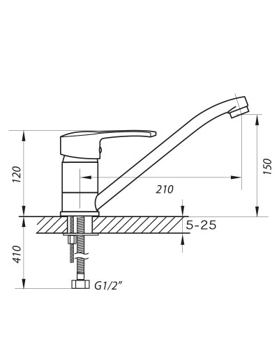 Змішувач для кухні ZERIX PAN-A 181 (ZX0054)