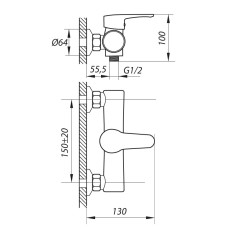 Смеситель для душа ZERIX PUD5 045 (ZX2918)