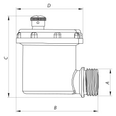 Отвод воздуха автоматический угловой 1/2" KOER KR.1257 (KR2687)
