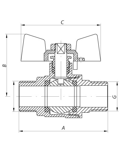 Кран кульовий KOER 1" ШШМ (KR.219) (KR0159)