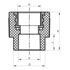 Соединительная муфта ВР 20x1/2F PPR KOER K0085.PRO (KP0103)