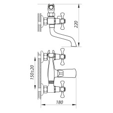 Смеситель для ванной ZERIX DAK 722 (ZX3035)