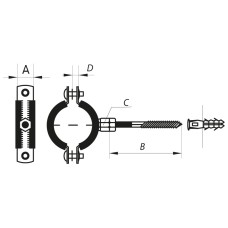 Хомут трубный оцинкованный KOER KCB.20 3/4" (26-30) черный (KR2796)