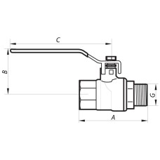 Кран шаровый 1/2" ГШР (NF.621) NOLF (NF2930)