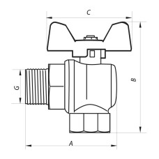 Кран шаровый 1/2" ГШМ (NF.741) NOLF (NF2967)