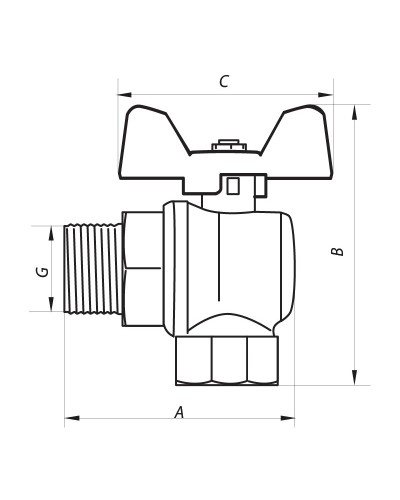 Кран кульовий 1/2" ГШМ (NF.741) NOLF (NF2967)