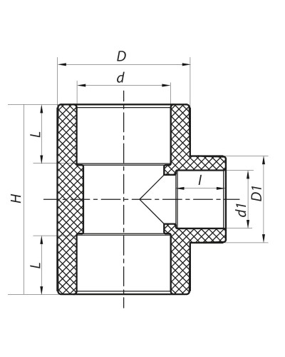 Редукционный тройник 90x40x90 PPR KOER K0223.PRO (KP2588)