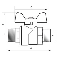 Кран шаровый 1/2" ШШМ (NF.731) NOLF (NF2954)