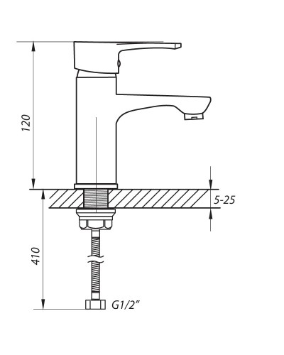 Змішувач для умивальника ZERIX JEX 450 (ZX2935)