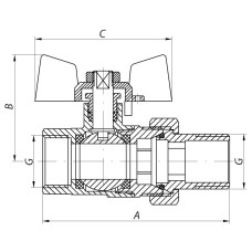 Кран с американкой 1/2" (KOER KR.227) (KR0014)