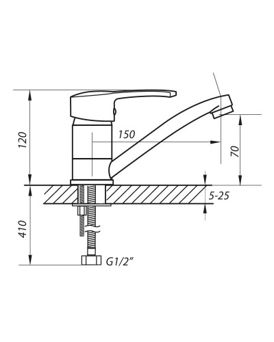 Змішувач для умивальника ZERIX PAN-B 135 (ZX0184)