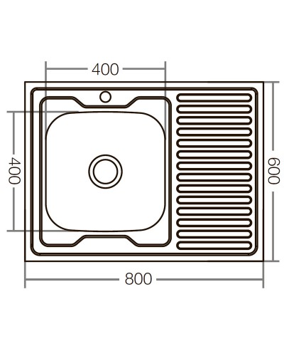 Кухонна мийка накладна ZERIXZ8060L-06-160E (satin) (ZX1616)