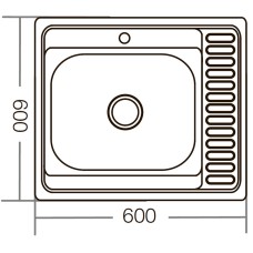 Кухонная мойка ZERIX Z6060L-06-160E (satin) (ZM0568)