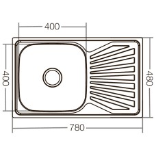 Кухонная мойка ZERIX Z7848-08-180D (decor) (ZX1605)