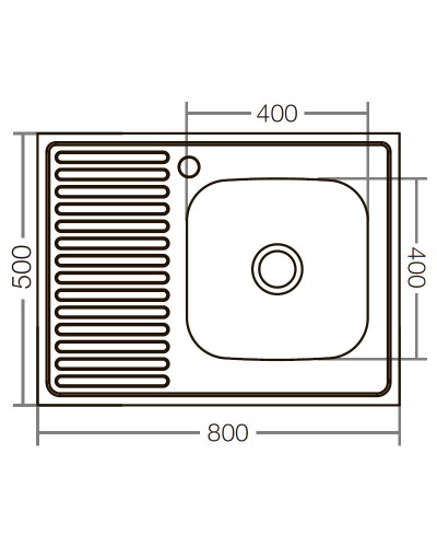 Кухонна мийка накладна ZERIX Z8050R-06-160E (satin) (ZX1613)