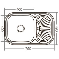 Кухонная мойка ZERIX Z7549-08-180D (decor) (ZX1607)