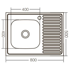 Накладная кухонная мойка ZERIX Z8050L-06-160E (satin) (ZX1612)
