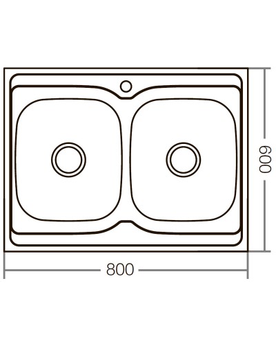 Кухонна мийка накладна ZERIX Z8060B-08-180E (satin) (ZX1620)