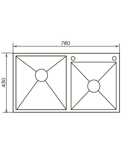 Мийка кухонна ZERIX ZUS7843-HM (ZM0573)