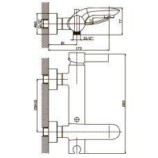 Смеситель для ванны Haiba ALASKA 009 (HB0015)
